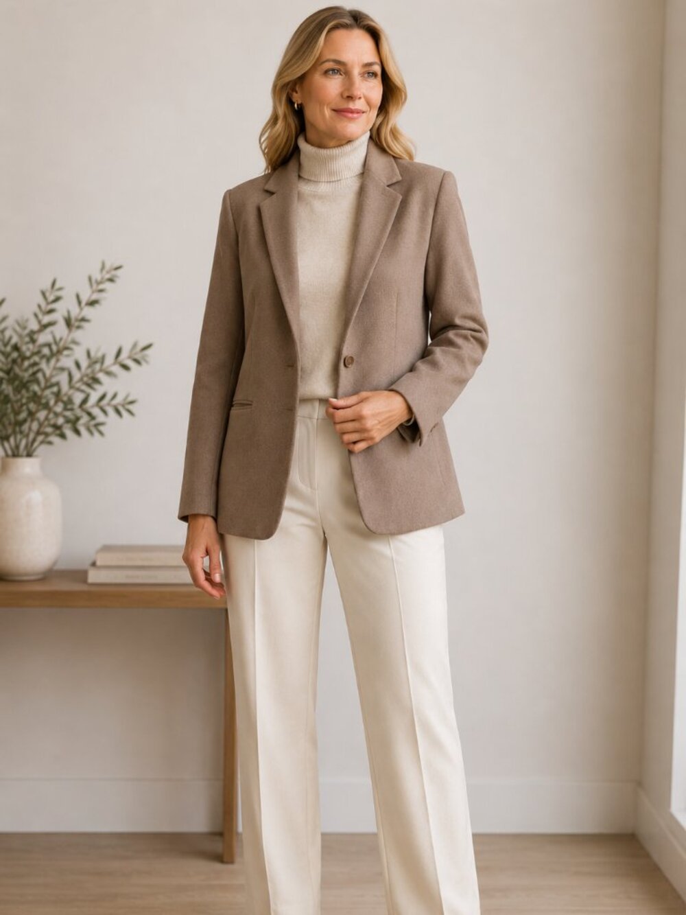 Harvé Benard Wool Cashmere Blend Blazer Size 14 Classic Camel Jacket
